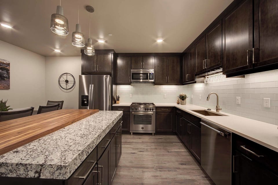 The first class kitchen has all the amenities you could ask for. (Photos don't depict actual furnishings in the unit)