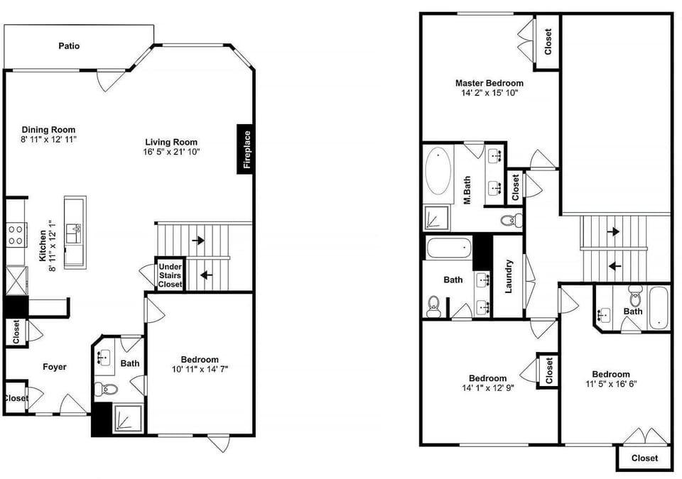 Detailed floor plan showing your rental's layout across two floors with spacious rooms, multiple bedrooms, and thoughtful design.
