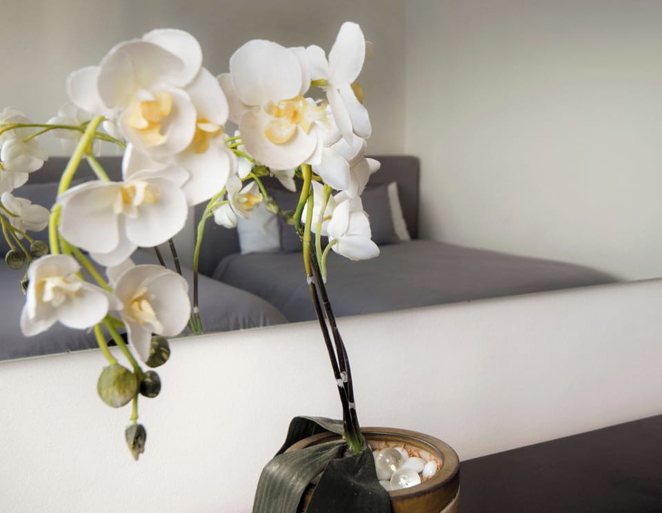 Lively floral decor in the guest bedroom