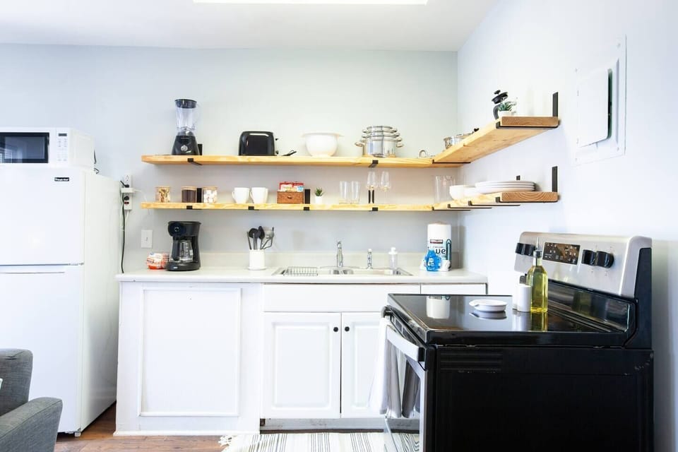 Enough supplies to start your stay with additional cleaning supplies located under the kitchen sink