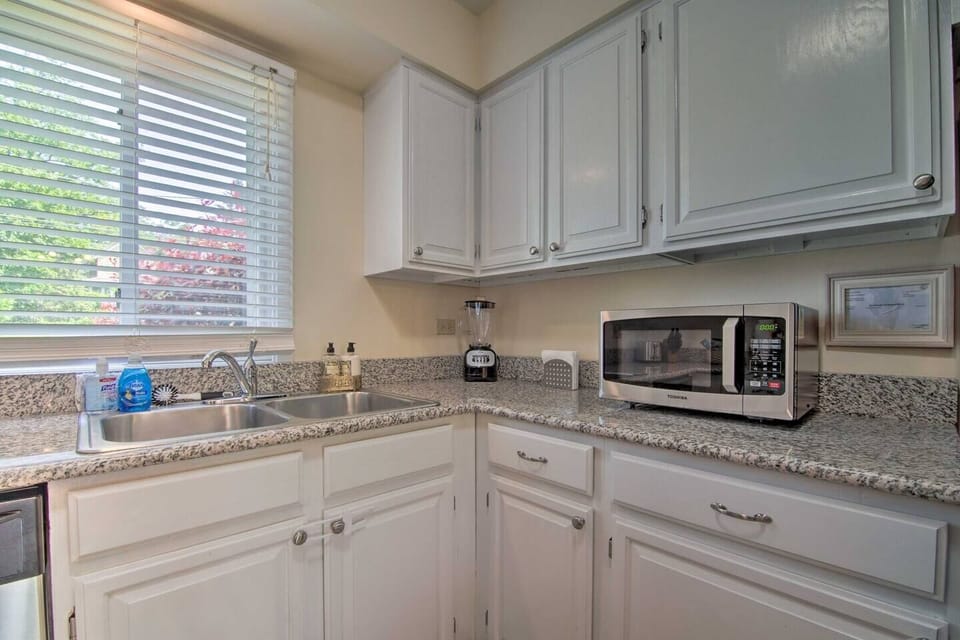Modern appliances including a microwave, blender, air fryer, coffee maker, toaster, rice maker and a slow cooker make all your culinary adventures easy and fun.  The private deck has a gas grill for outdoor barbecuing.