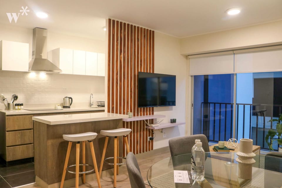 Apartment, 2 Bedrooms (304) | Living area | 40-inch flat-screen TV with cable channels, heated floors