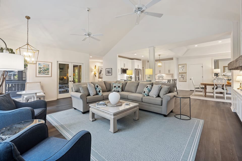 Main floor living spaces are open-concept.