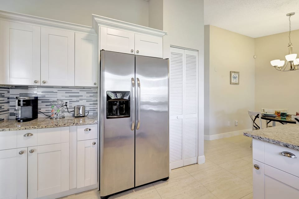 Large Refrigerator and Coffee Bar