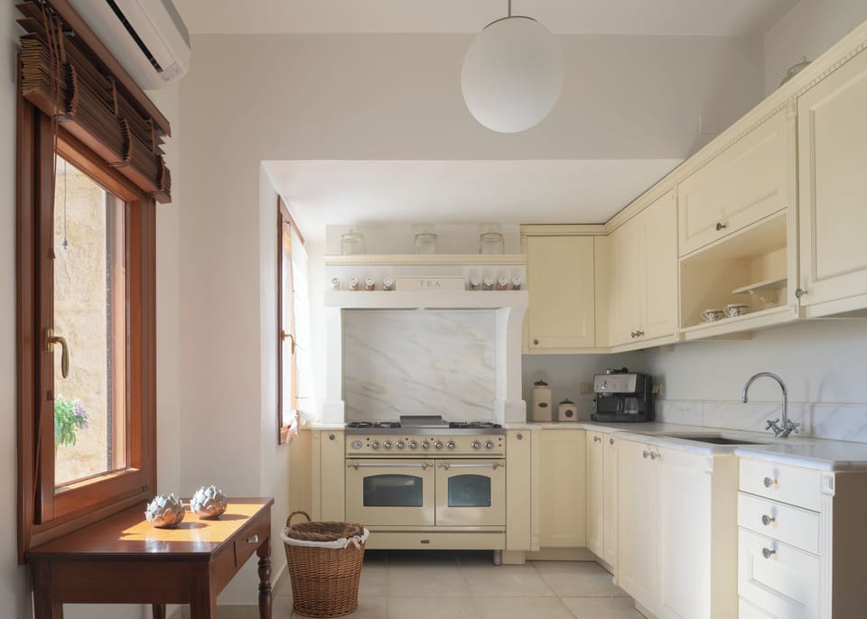 A fully equipped kitchen for culinary wonders. 