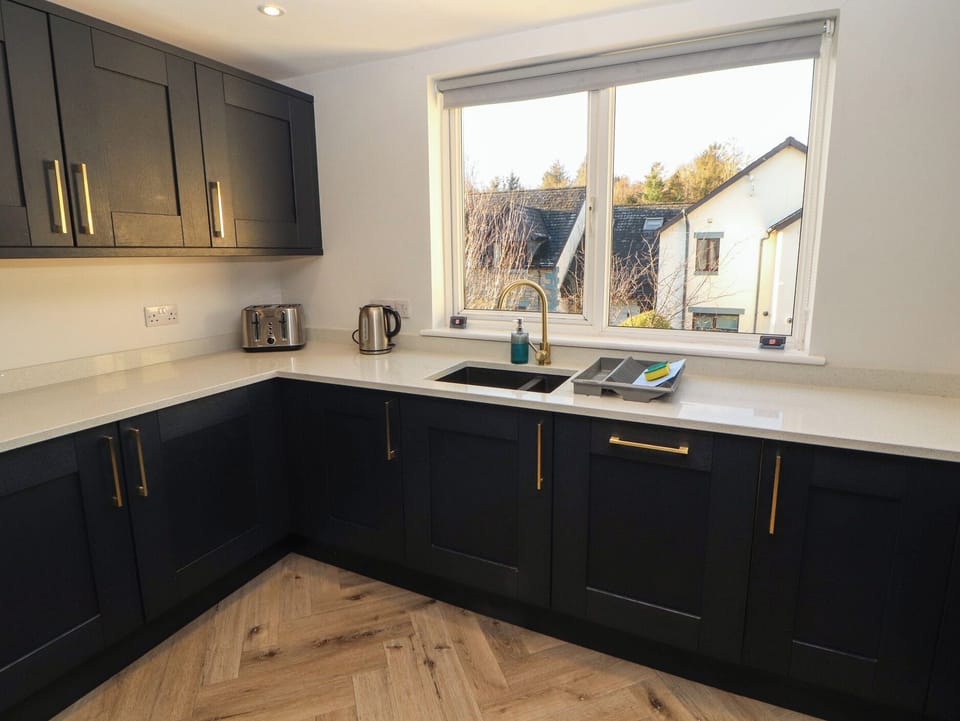 Fridge, dishwasher, electric kettle, toaster