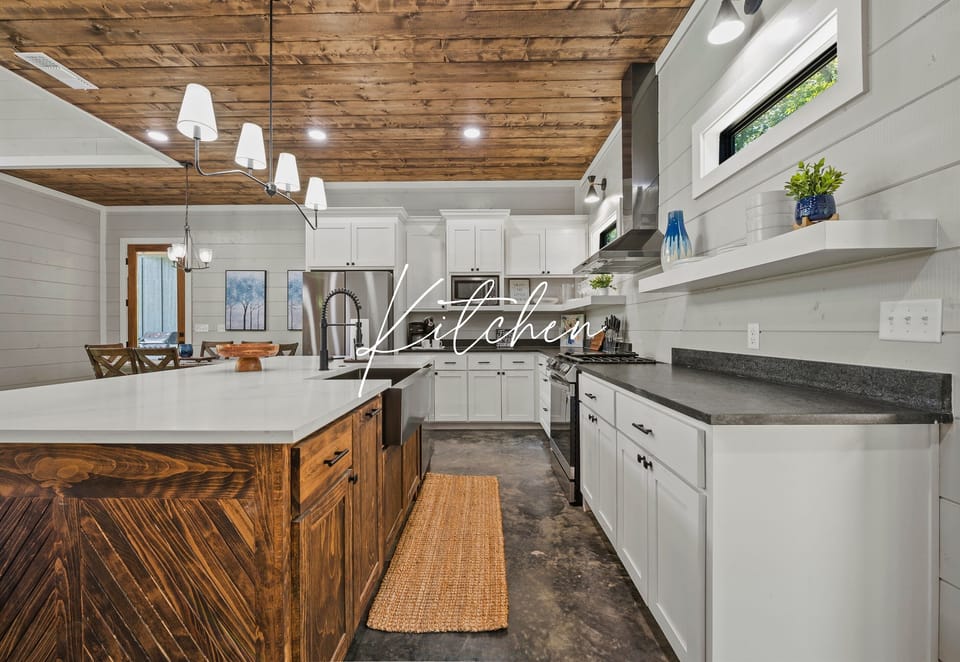 Whip up gourmet meals in our fully-equipped kitchen, where rustic charm meets modern convenience for a truly delectable experience