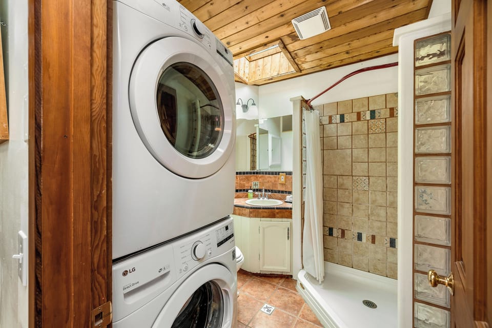 Full bath with Shower and Stackable washer/dryer
