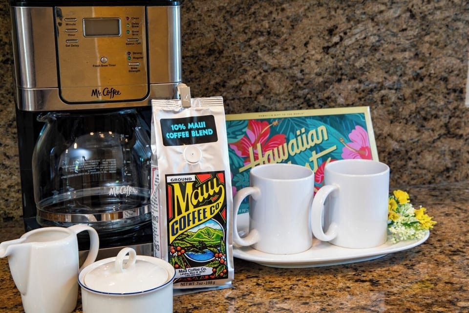 Step in, sip up—our gourmet-ready kitchen welcomes you with thoughtful touches and a dash of island flavor