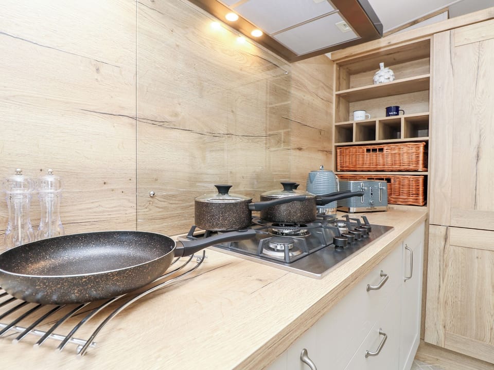 Fridge, dishwasher, electric kettle, toaster