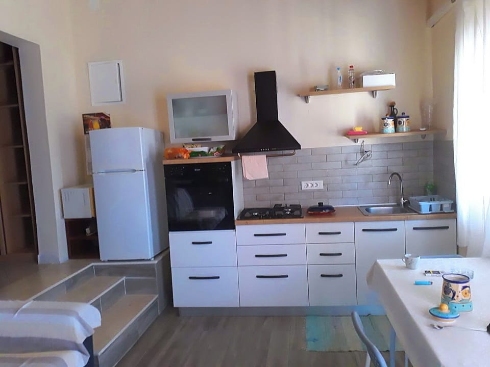 Apartment | Private kitchen | Fridge, microwave, oven, stovetop
