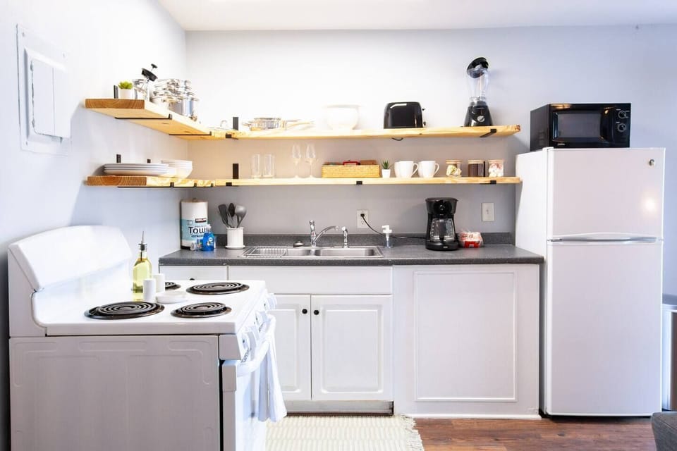Enough supplies to start your stay with additional cleaning supplies located under the kitchen sink