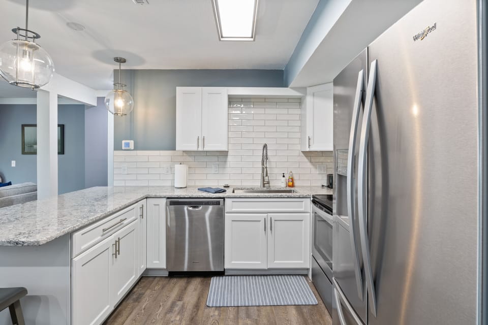 Spacious area offers convenience for cooking and meal prep.
