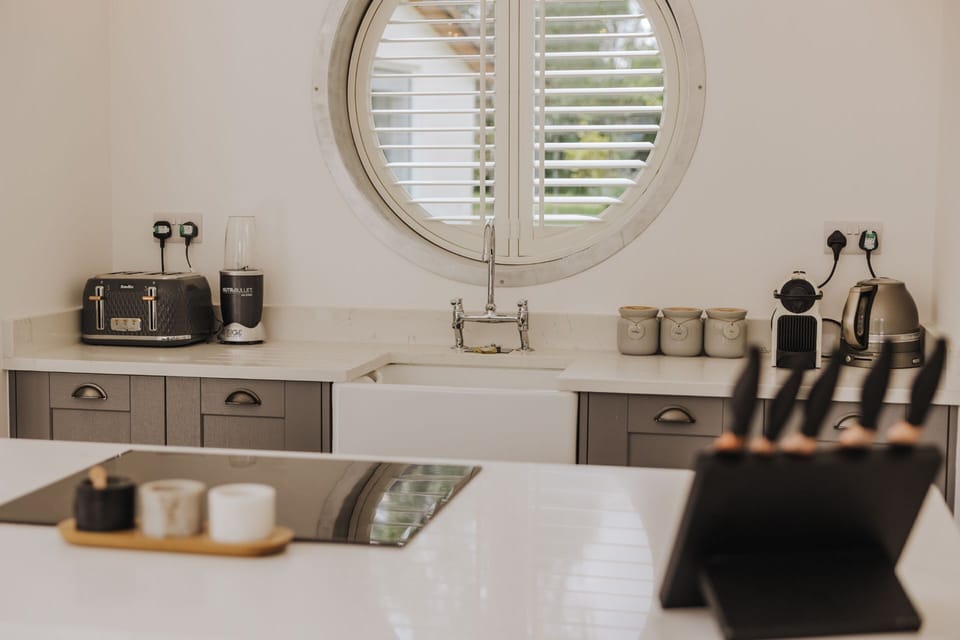 The kitchen island at Brickworks and Vines, Isle of Wight