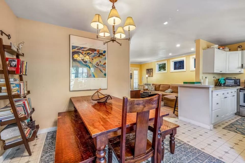 Open to the kitchen and living room.