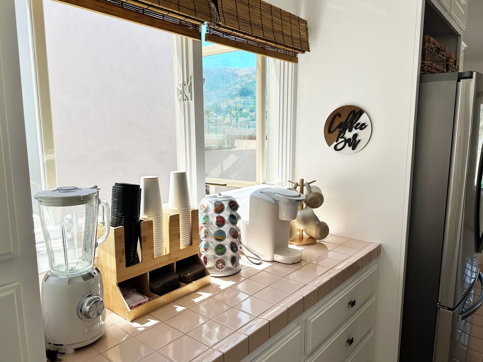 Start your mornings with our fully stocked coffee & tea bar.