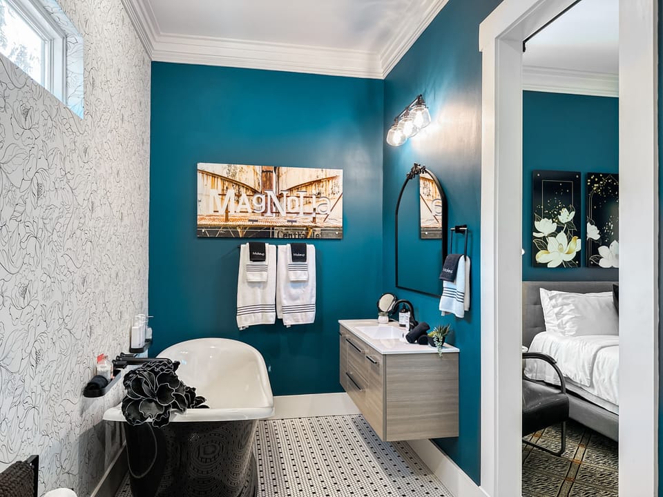 The master bath is equally spacious and stunning...