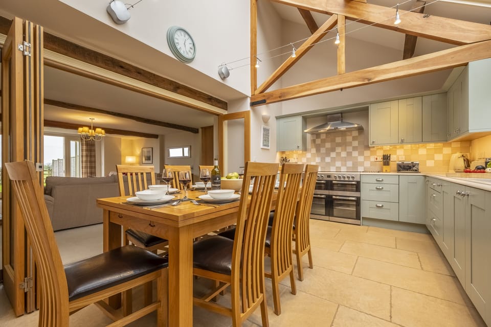 Ground floor: Contemporary kitchen and dining for eight guests