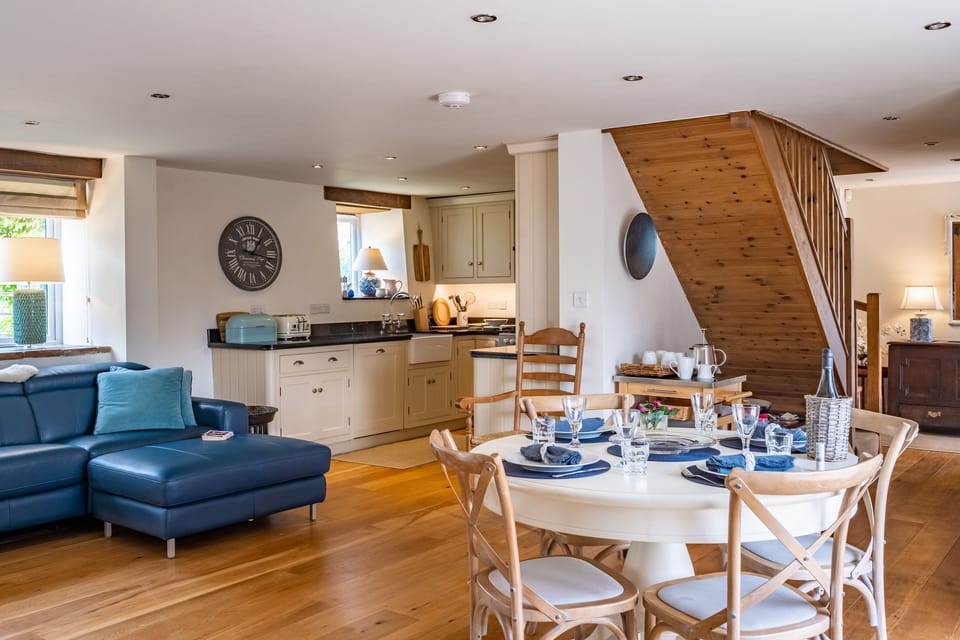 Ground floor: Open-plan sitting room, kitchen and dining area