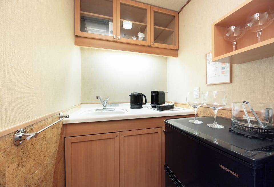 Suite Room with private Onsen, Non Smoking | Private kitchen | Fridge, shared microwave