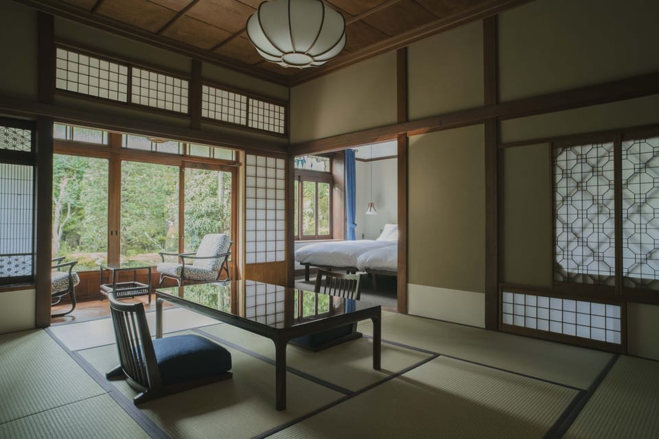UKIFUNE Japanese-Western style room with Open-Air Bath | Premium bedding, down comforters, pillowtop beds, free minibar