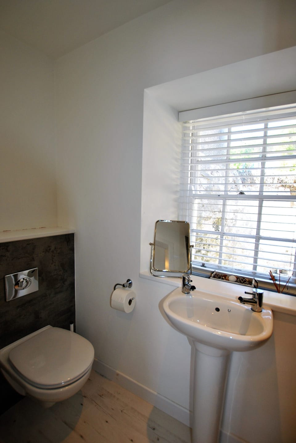 The en-suite looks out towards the courtyard