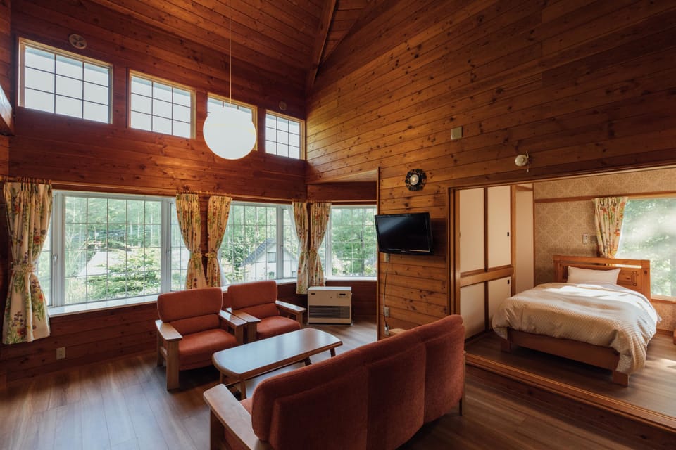 High Grade Cottage (with Private Open-air Bath)  | Living room | Flat-screen TV