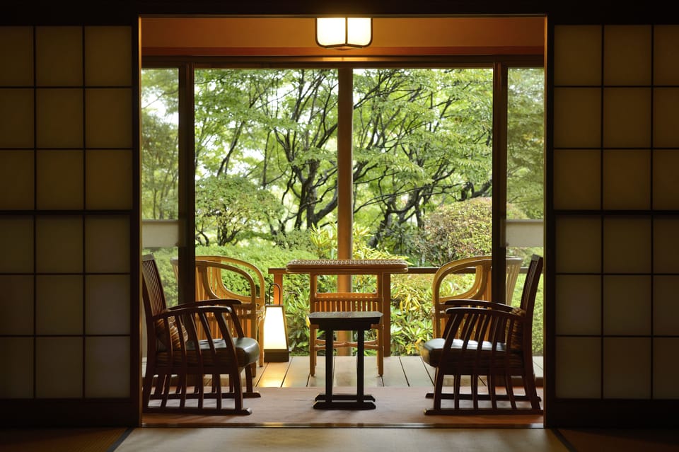 Japanese-style Room with Open Air Bath, Annex Building (In-room Dining) | View from room