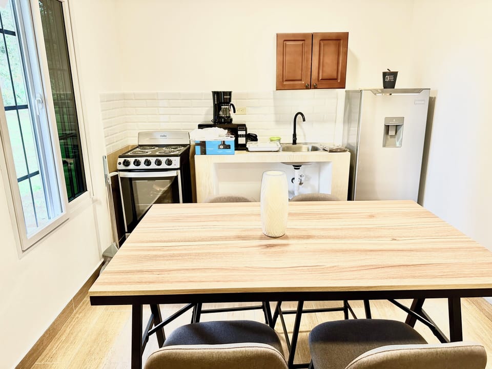 Basic Cabin, 2 Bedrooms | Private kitchen | Coffee/tea maker, fridge, microwave, oven