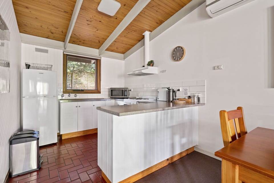 Full-size fridge, microwave, oven, stovetop