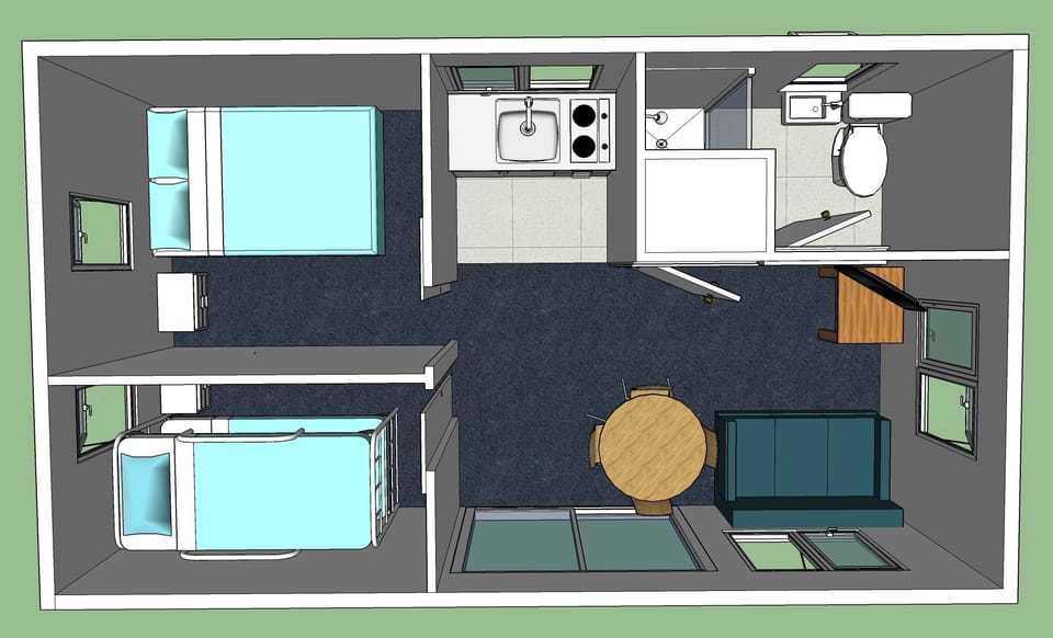 Cabin, 2 Bedrooms (Small bunks for children) | Floor plan
