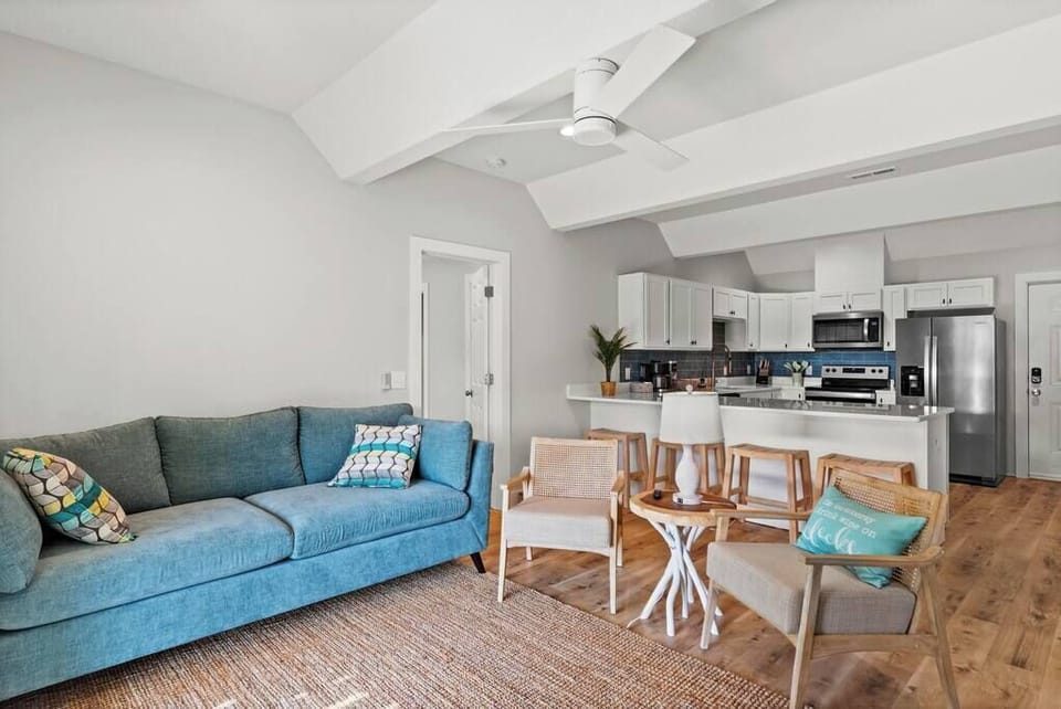 Open living room to the kitchen