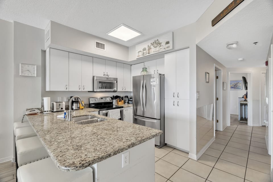 Indoors, Floor, Kitchen, Refrigerator, Microwave