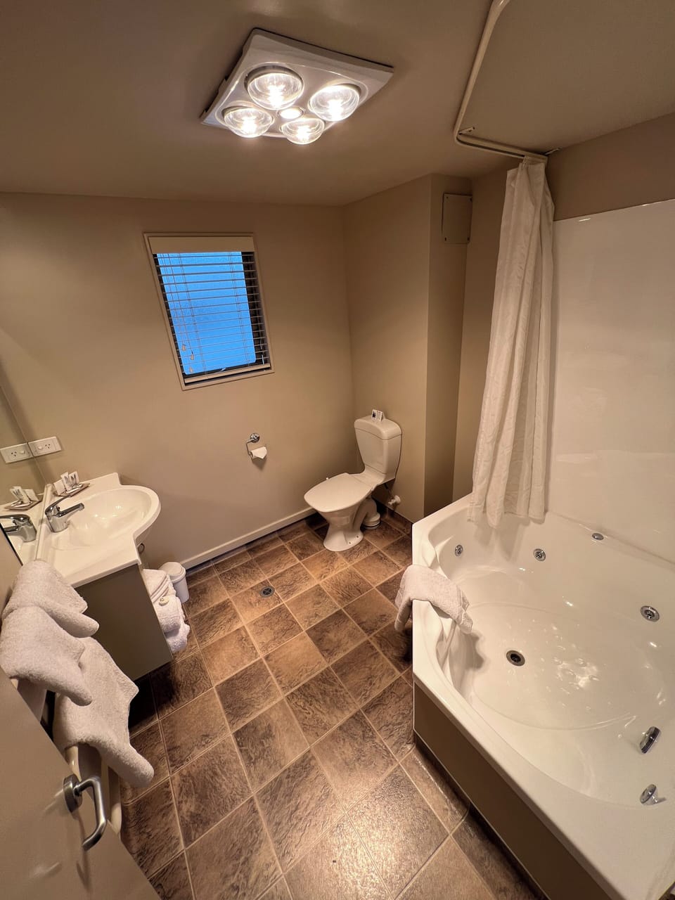 Free toiletries, hair dryer, towels, shampoo