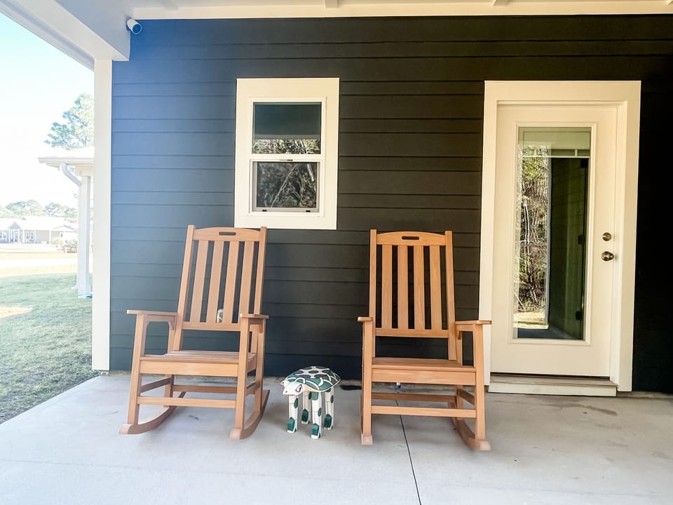 The back porch is an ideal spot to have a cold drink and soak up the atmosphere
