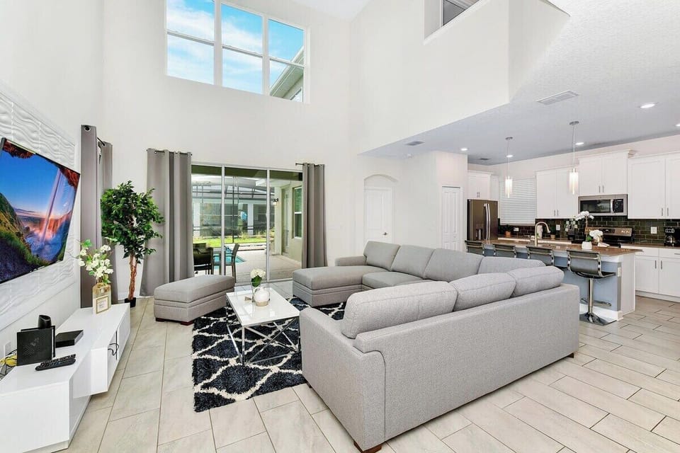 living room with smart TV