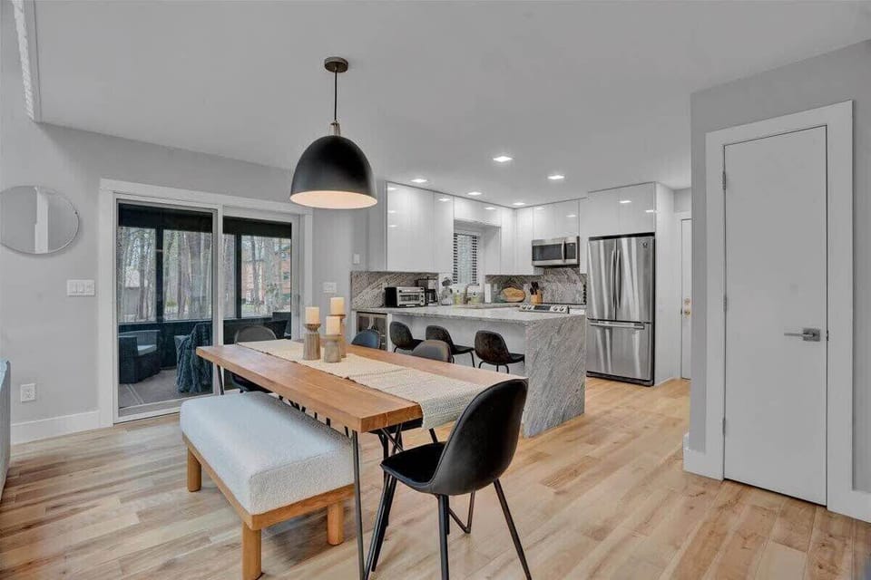 Dining Space with Kitchen Island and Open Layout