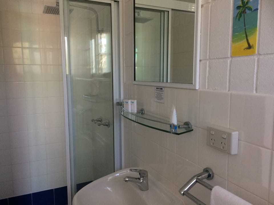 Shower, hair dryer (on request), towels