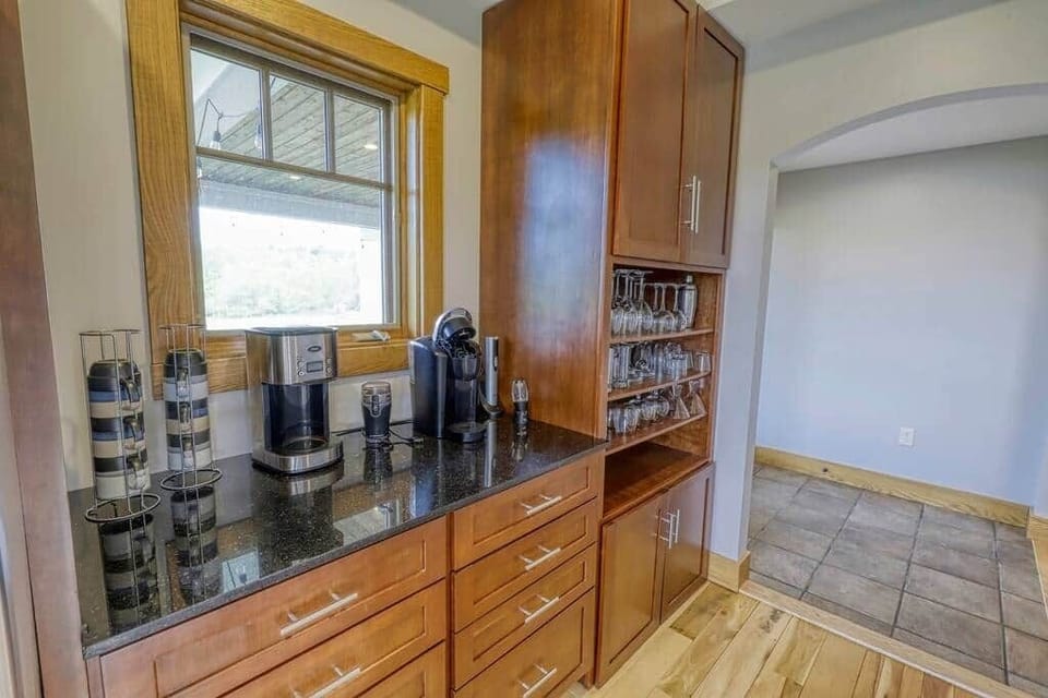 Coffee bar off of kitchen