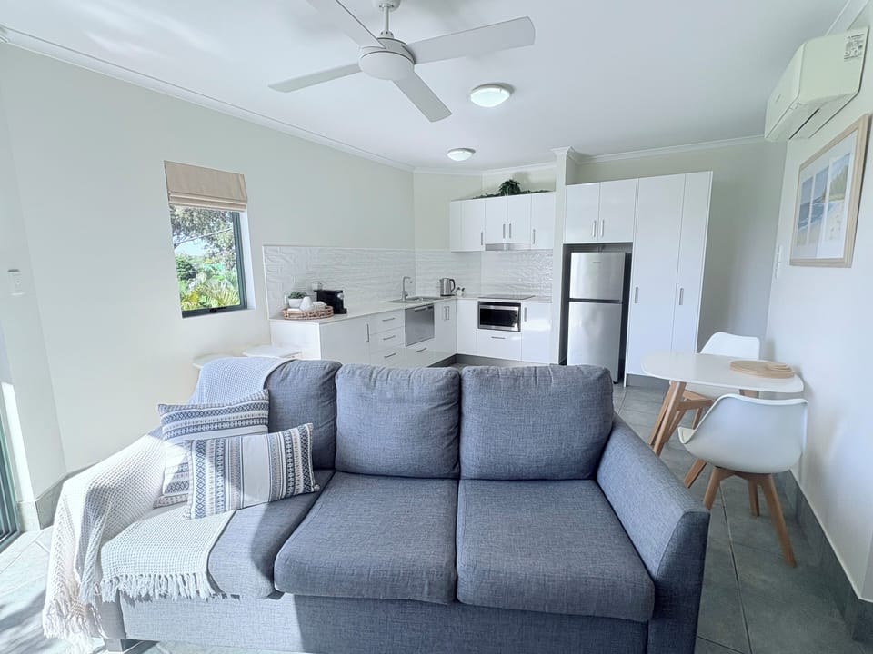 Standard Apartment, 1 Bedroom, Non Smoking, Kitchen | Living area | 49-inch flat-screen TV with cable channels, Smart TV, Netflix