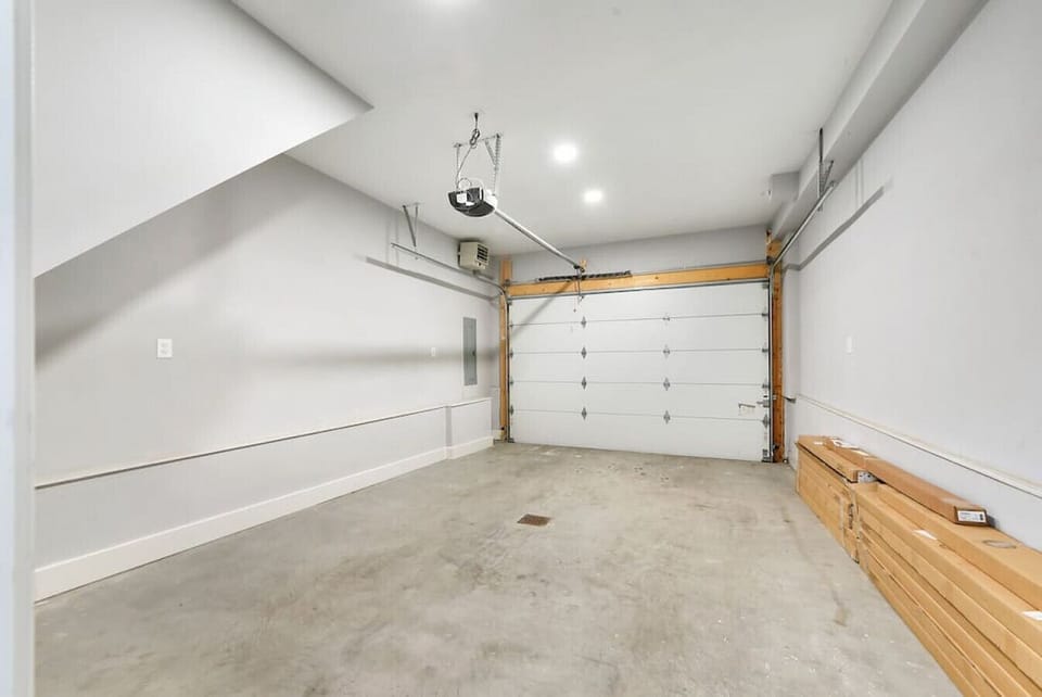 Private attached garage with secure parking & storage space