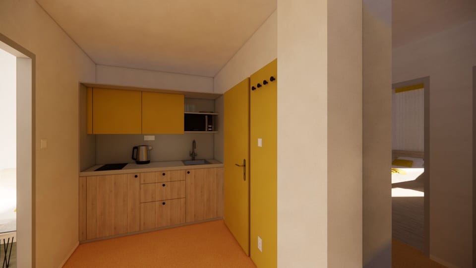 Family Quadruple Room | Private kitchen | Electric kettle, highchair