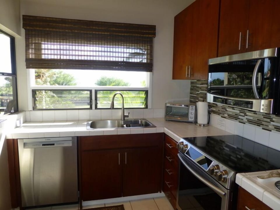 New Dishwasher, Stainless Sink and Ocean View From Kitchen