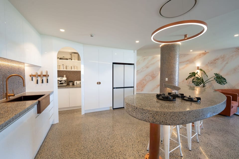 Premium Villa Ground Floor | Private kitchen | Full-size fridge, microwave, oven, stovetop