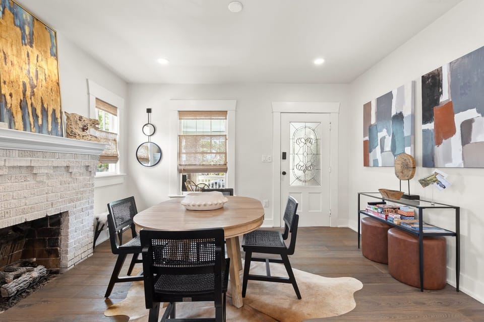 Dining Area with Fireplace
