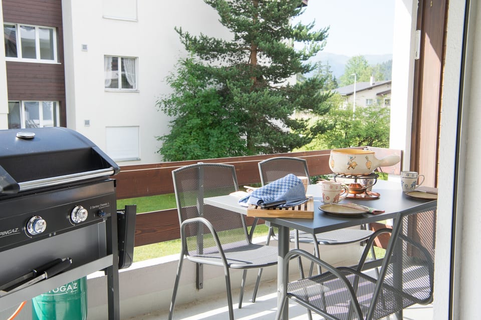 Balcony with barbecue
