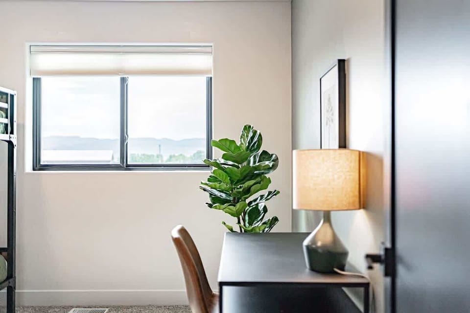 A well lit desk for remote workers.