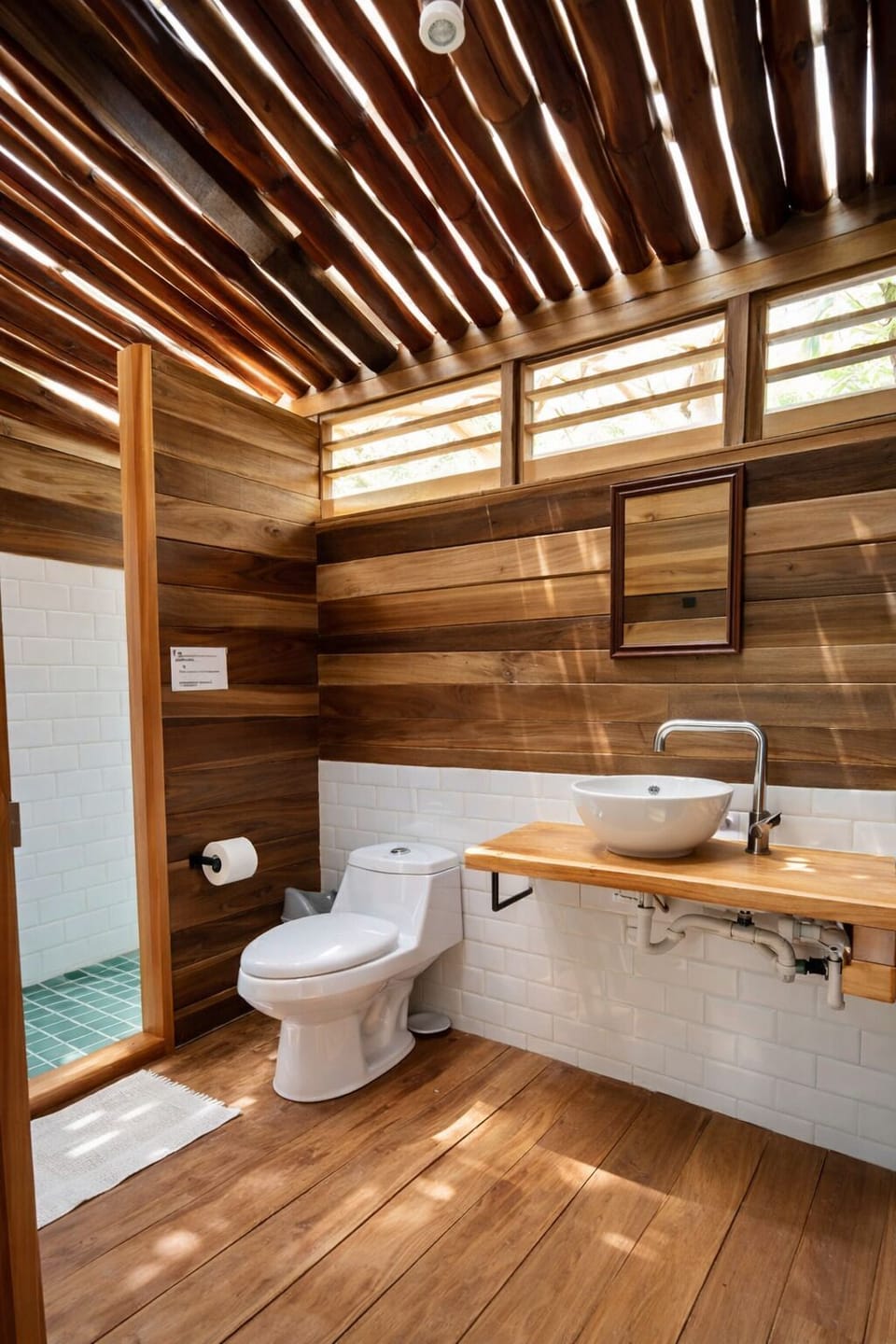 Shower, hydromassage showerhead, free toiletries, hair dryer