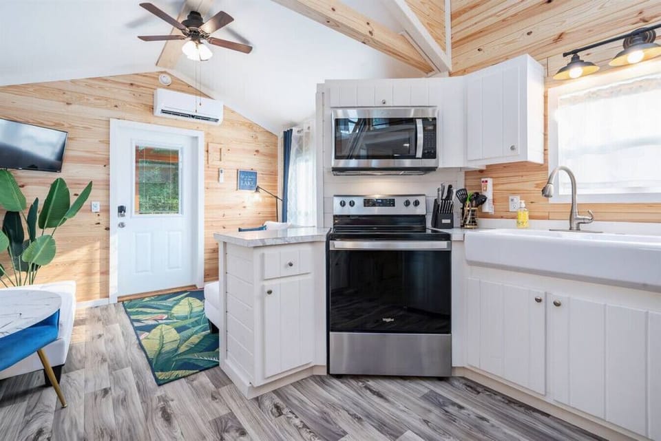 `For a tiny kitchen its so spacious.` as our guests have commented.