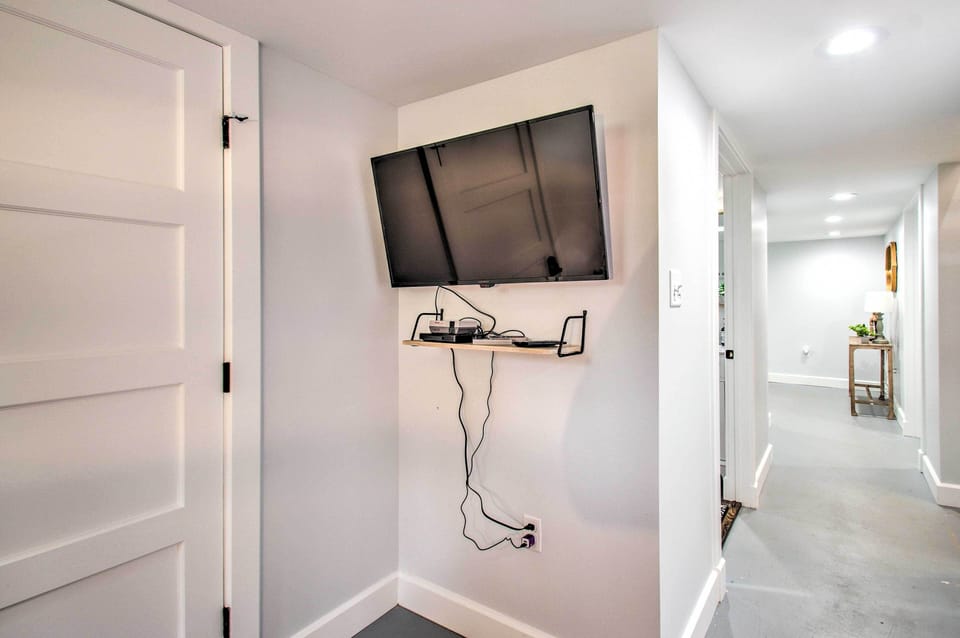 Nintendo and streaming TV in downstairs gaming area